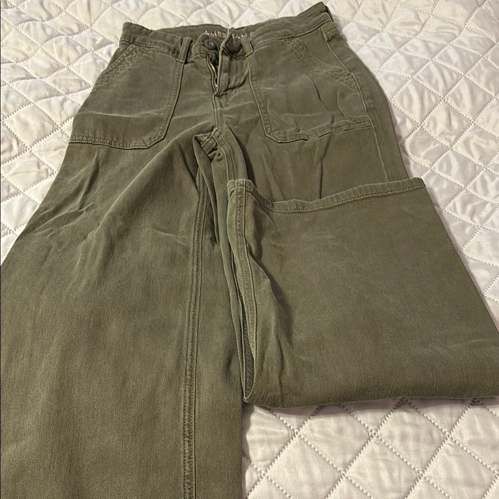 Olive Wide-Leg Pants